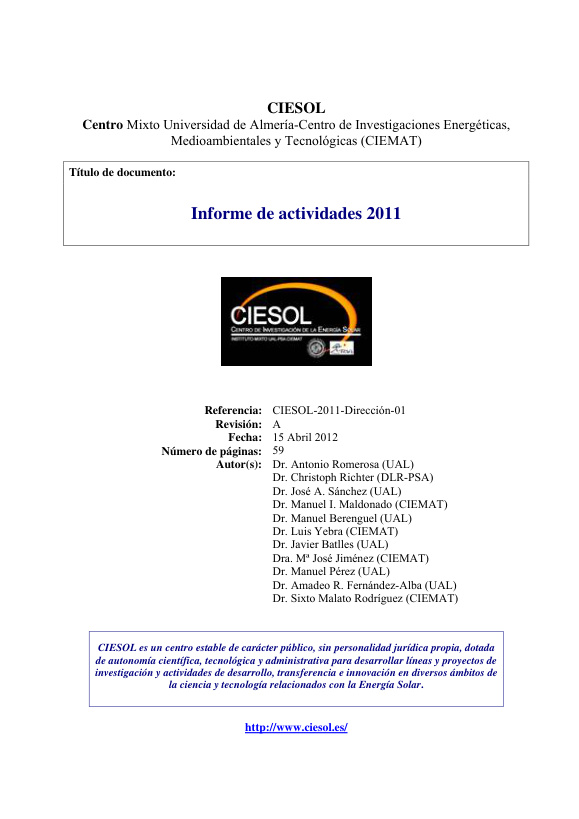 Informe CIESOL 2011