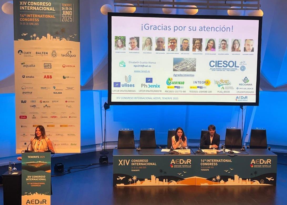 Presentation of results at a scientific conference.